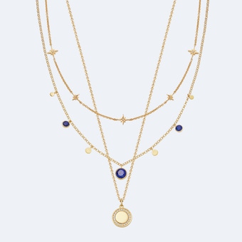Celestial Lapis Necklace Stack in Yellow Gold Vermeil