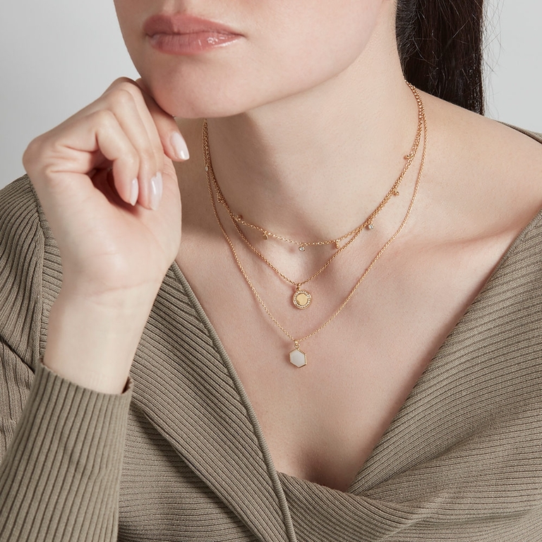 Deco Moonstone Pendant in Yellow Gold Vermeil | Yellow Gold Vermeil | Astley Clarke London