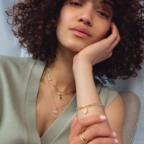 Gold Biography Cosmos Pendant Necklace