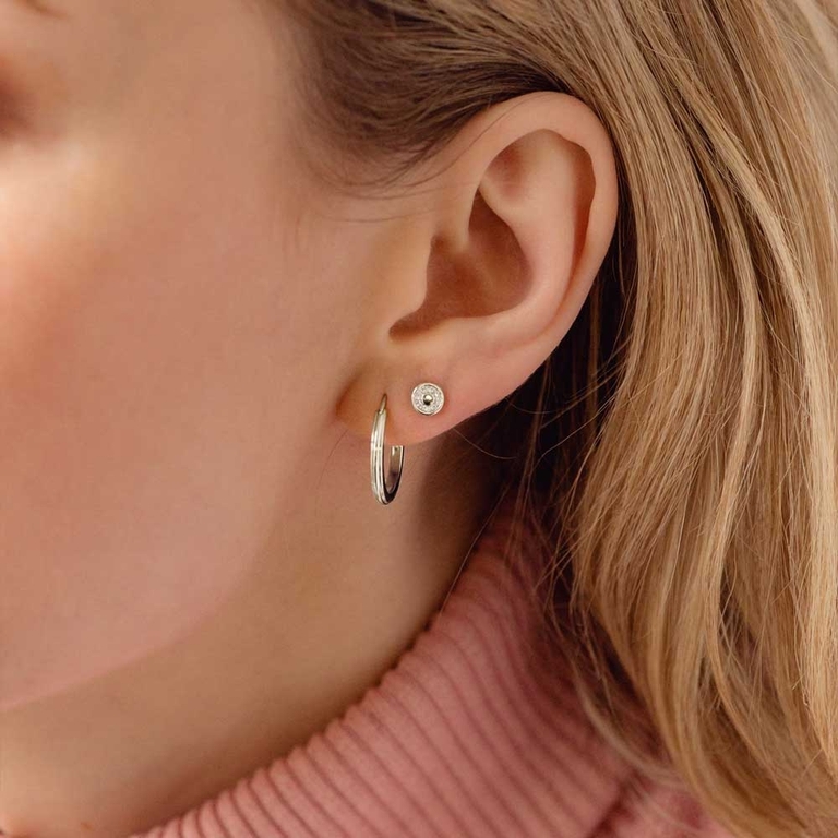 Tiny Cosmos Stud Earrings in Sterling Silver | Sterling Silver Jewellery | Astley Clarke