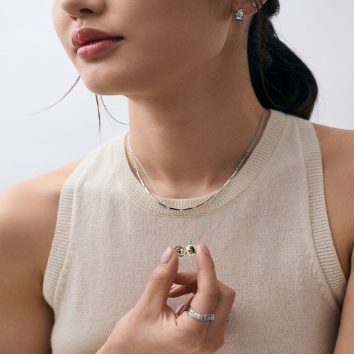 Silver Tiny Star Mini biography locket
