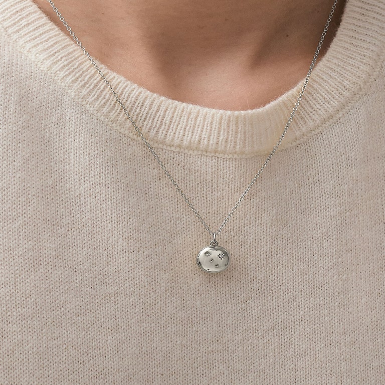 Silver Tiny Star Mini biography locket