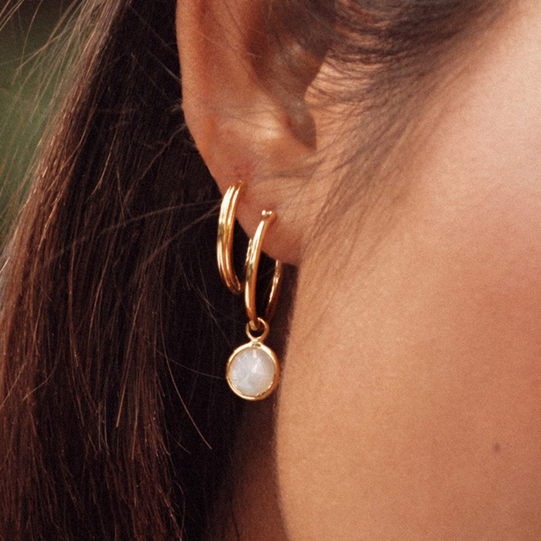 Moonstone hoop stack