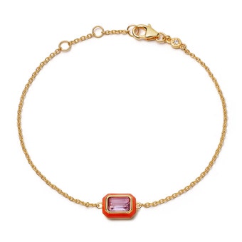 Gold Flare Emerald Cut Bracelet