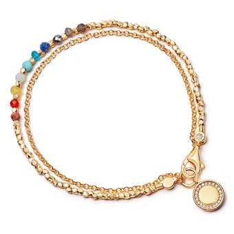 Gold Biography Rainbow Cosmos Charm Bracelet