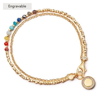 Gold Biography Rainbow Cosmos Charm Bracelet