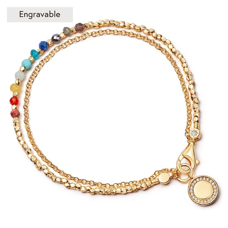 Gold Biography Rainbow Cosmos Charm Bracelet