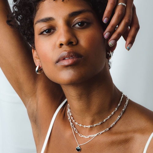 Chunky Hoop Earrings in Sterling Silver