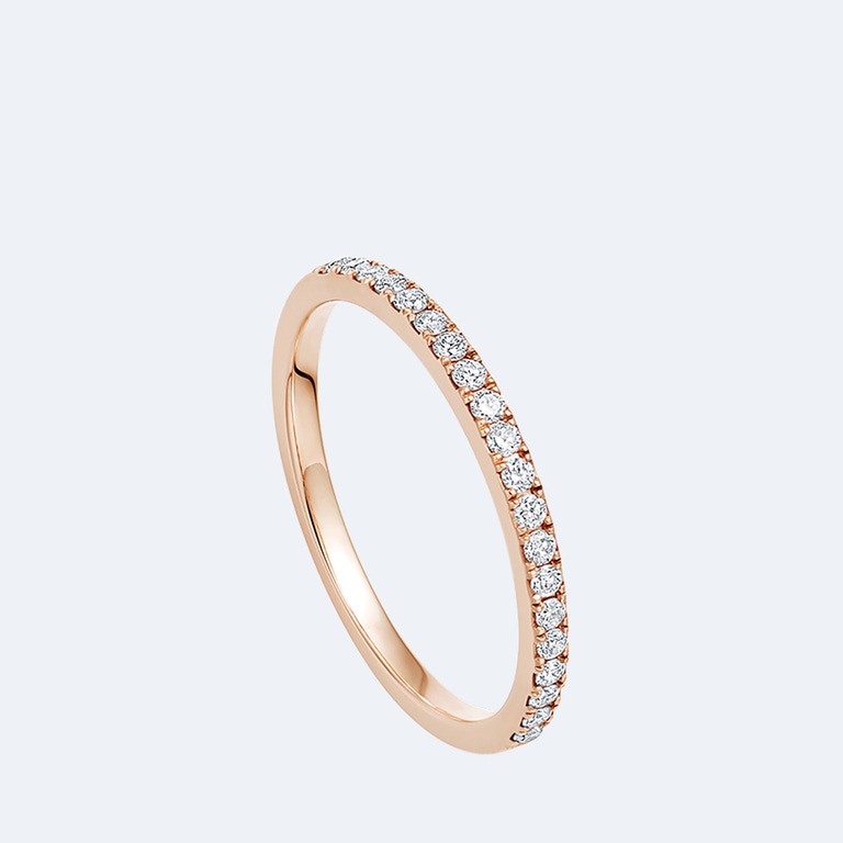 Rose Gold Half Eternity Diamond Ring