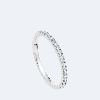 White Gold Half Eternity Diamond Ring in White Gold 