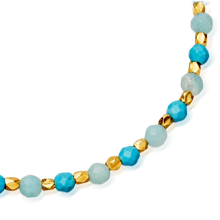 Amazonite Skinny Biography Bracelet in Yellow Gold Vermeil 