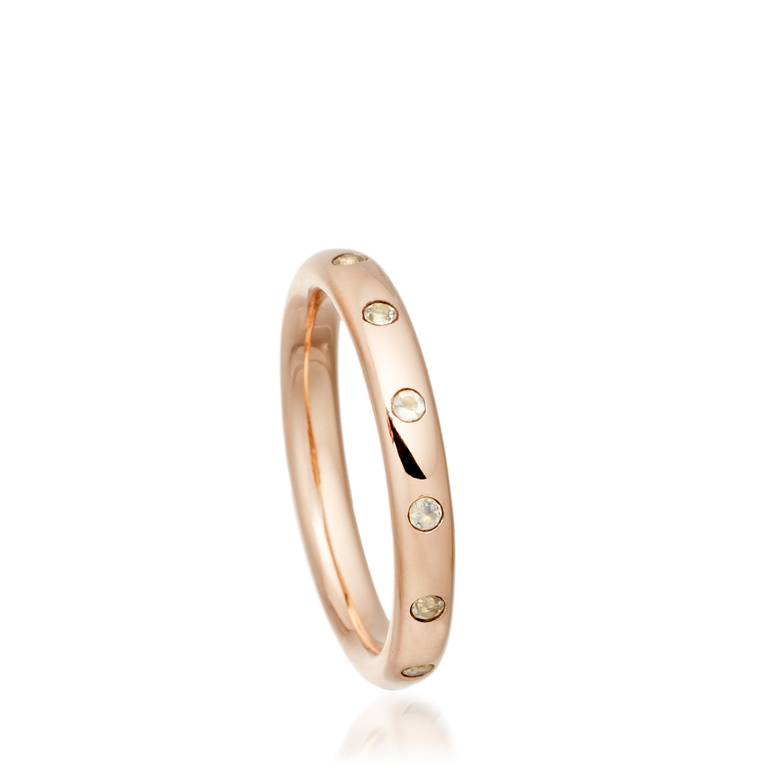 Moonstone Stilla Drop Ring in Rose gold vermeil