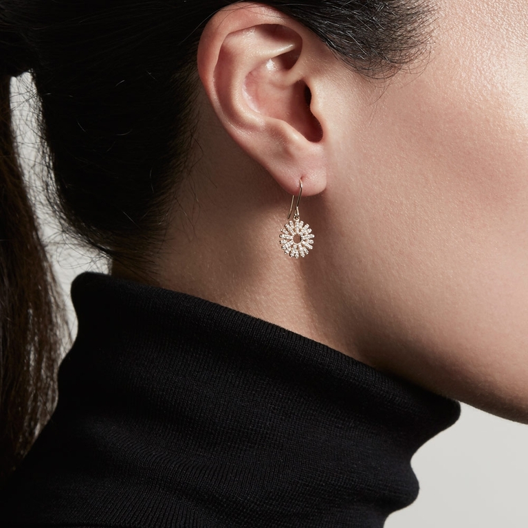 Rising Sun Earrings in Yellow Gold 