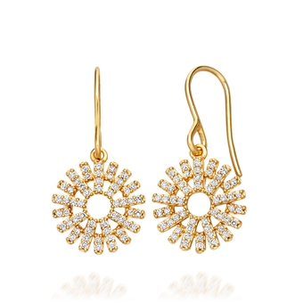 Rising Sun Earrings in Yellow Gold