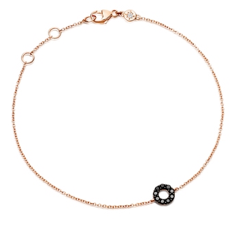 Mini Halo Black Diamond Bracelet