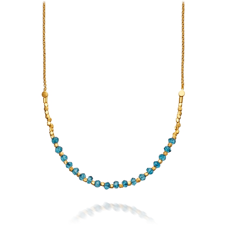 Ocean Quartz Detail Biography Necklace in Yellow Gold Vermeil