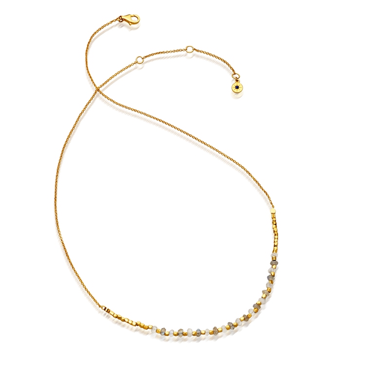 Labradorite Detail Biography Necklace in Yellow Gold Vermeil