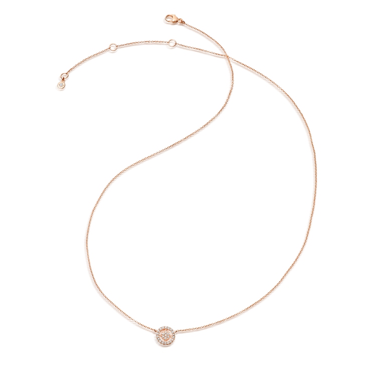 Mini Icon Aura Diamond Pendant Necklace in Rose Gold