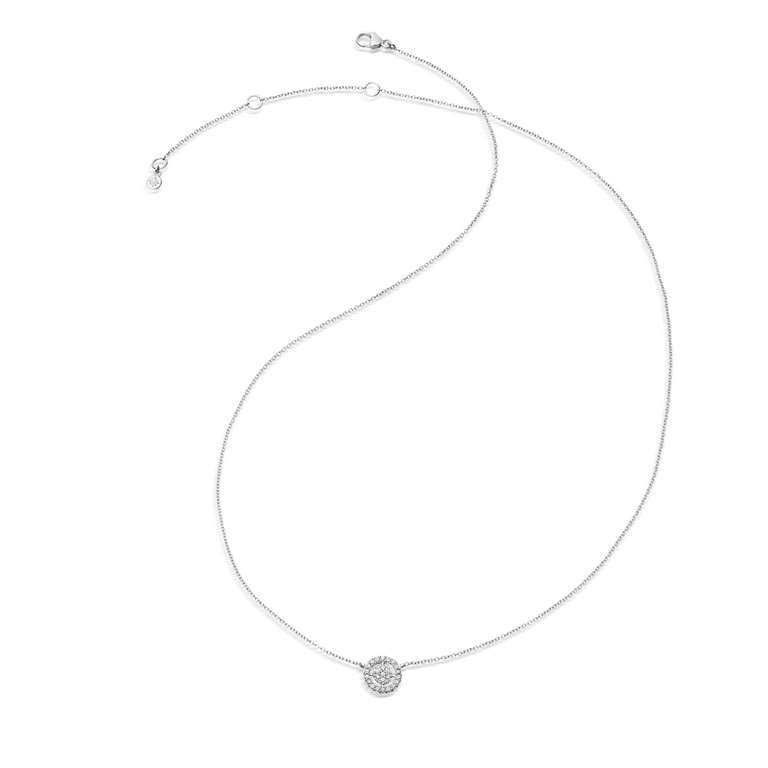 Solid White Gold Icon Aura Pendant Necklace