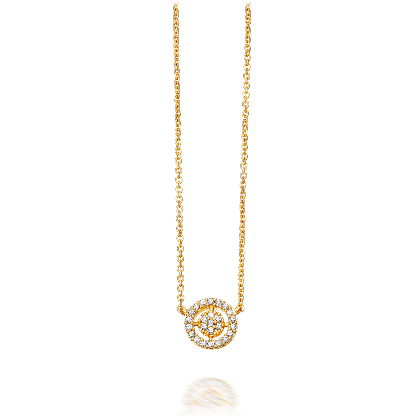 Solid Gold Natural Diamond  Icon Aura Pendant Necklace