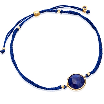 Lapis Polka Biography Bracelet in Yellow Gold Vermeil