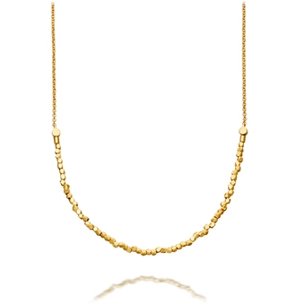 Nugget Detail Necklace in Yellow Gold 