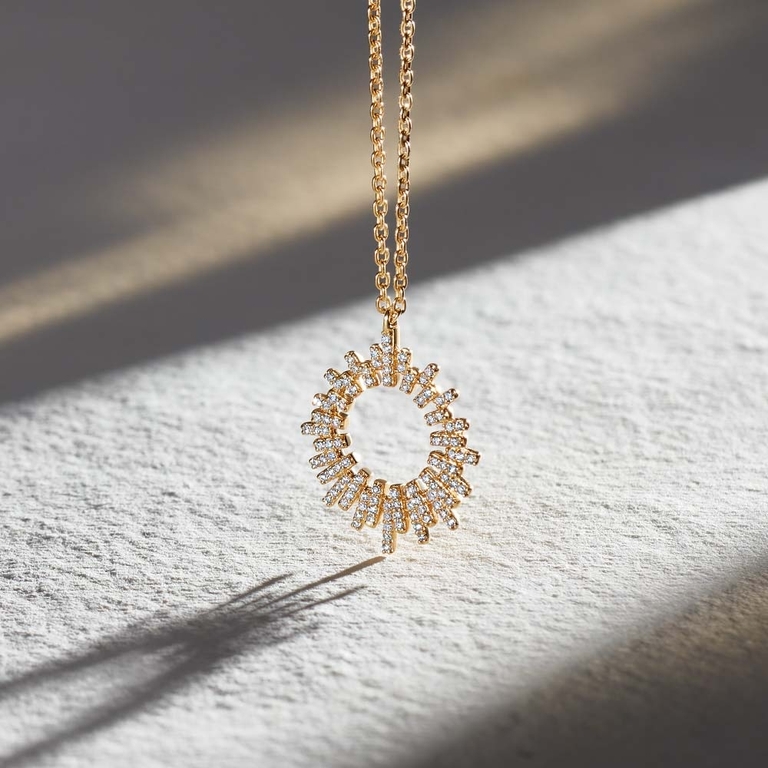 Comet Burst Diamond Pendant Necklace in Yellow Gold | Yellow Gold Jewellery | Astley Clarke London