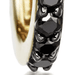 HUGGIE HALO BLACK DIAMOND HOOP EARRINGS IN YELLOW GOLD