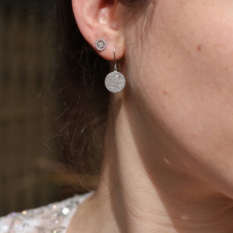 Icon Diamond Earrings in White Gold 