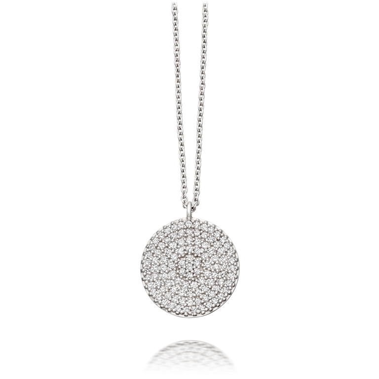Icon Diamond Pendant Necklace in White Gold 