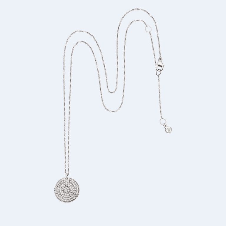 Icon Diamond Pendant Necklace in White Gold 