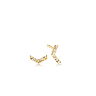 Varro Honeycomb Diamond Stud Earrings in Yellow Gold 