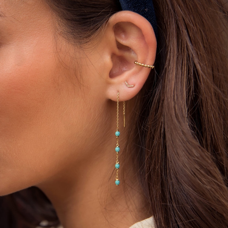 Varro Honeycomb Diamond Stud Earrings in Yellow Gold 