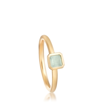 Aqua Quartz Square Prismic Ring