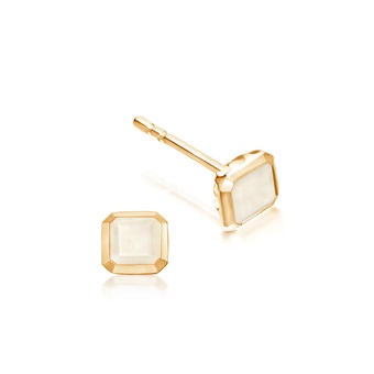 Moonstone Square Prismic Stud Earrings