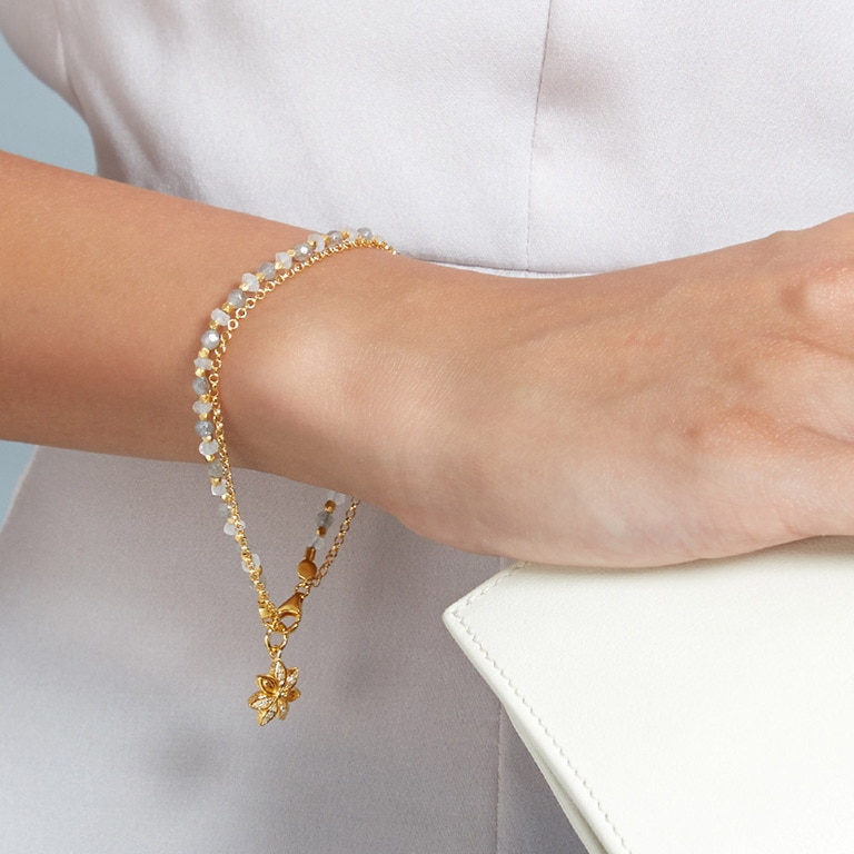 Labradorite Star Anise Biography Bracelet | 18 Ct Yellow Gold Vermeil | Astley Clarke