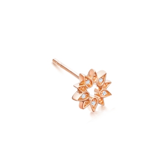 Rose Gold Biography Mini Sun Single Stud Earring