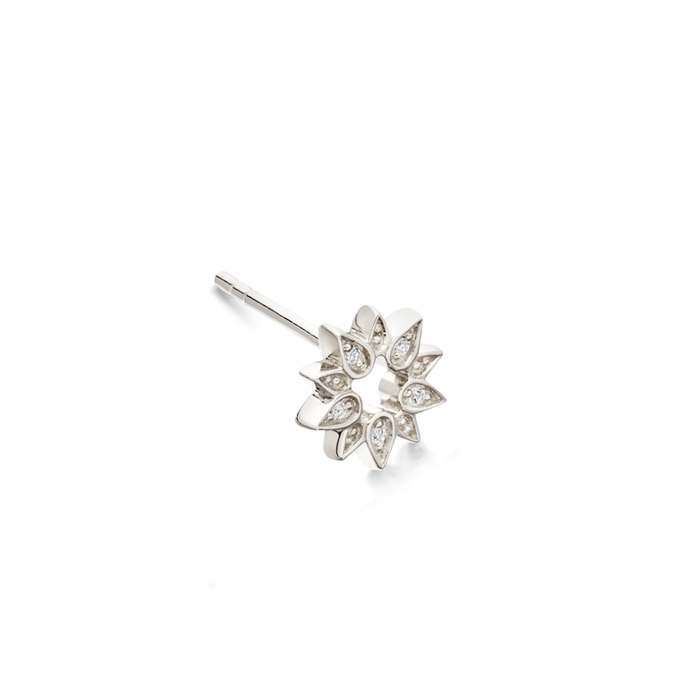 Silver Biography Mini Sun Single Stud Earring