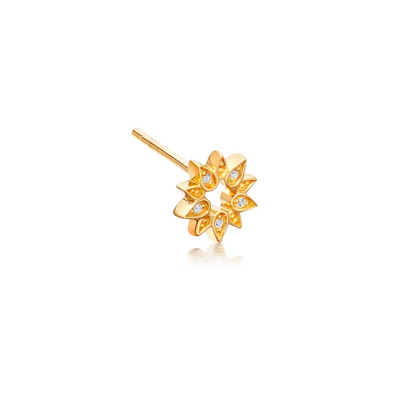 Gold Biography Mini Sun Single Stud Earring