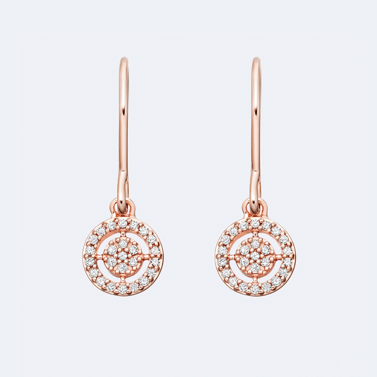 Mini Icon Aura Diamond Drop Earrings in Rose Gold