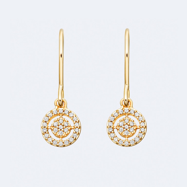 Mini Icon Aura Diamond Drop Earrings in Yellow Gold