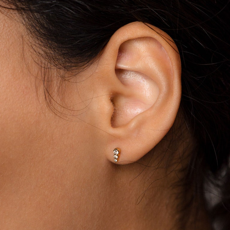 Solid Gold Interstellar Mini Stud Earrings