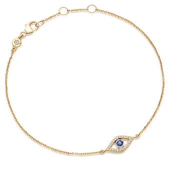 Evil Eye Fine Biography Sapphire Bracelet in Yellow Gold