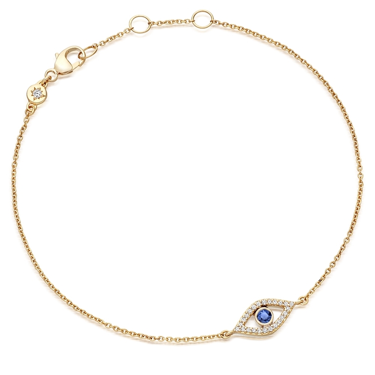 Evil Eye Fine Biography Sapphire Bracelet in Yellow Gold