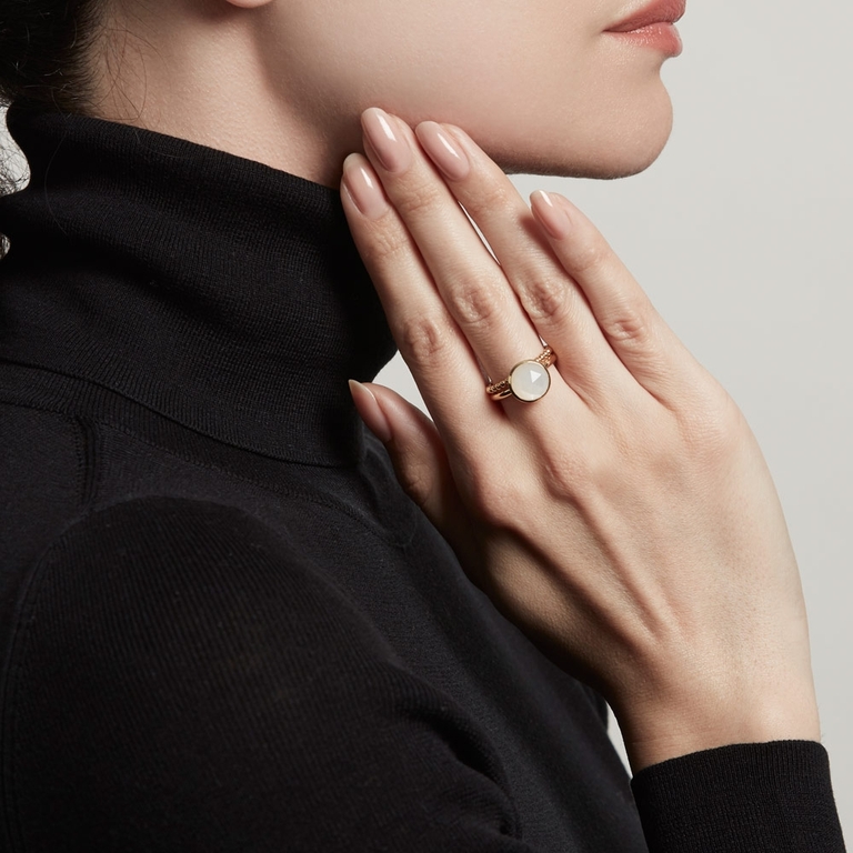 Lunar Stilla Ring Stack in Yellow Gold Vermeil