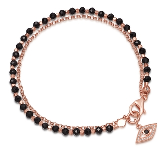Black Spinel Evil Eye Biography Bracelet