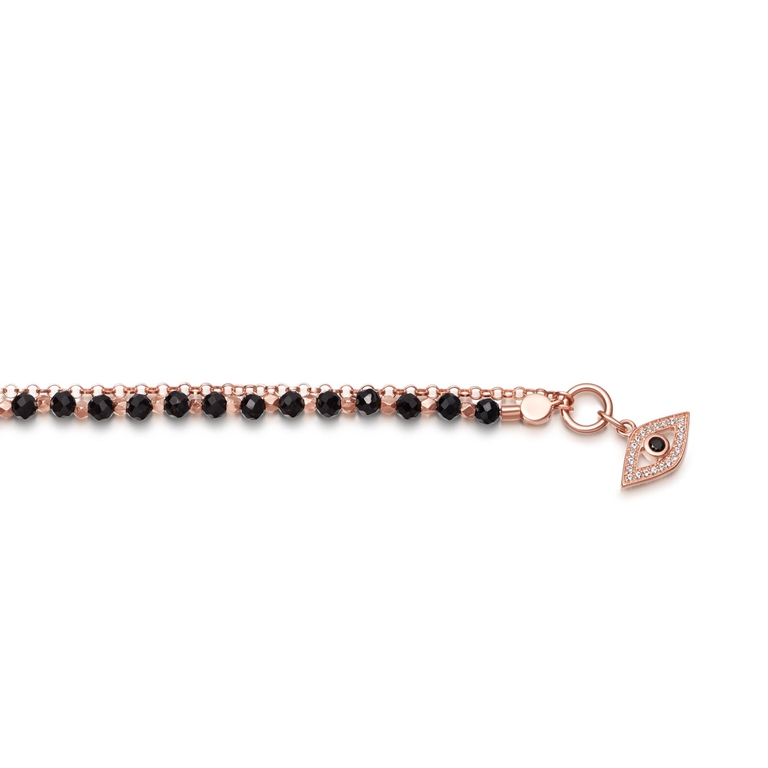 Black Spinel Evil Eye Biography Bracelet