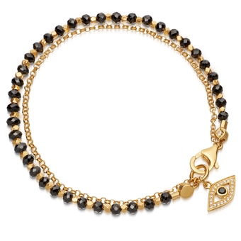 Black Spinel Evil Eye Biography Bracelet