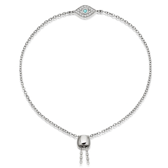 Evil Eye Kula Bracelet in Sterling Silver