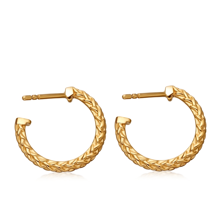 Mini Spiga Hoop Earrings in Yellow Gold Vermeil